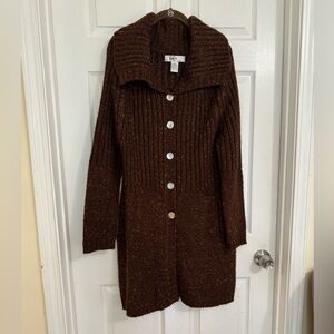 KIKIT knit long cardigan sweater with pockets